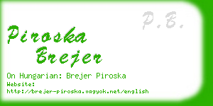 piroska brejer business card